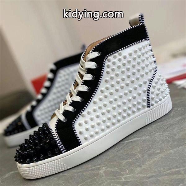 Christian Louboutin コピー モノトーン クラシック スタッズ ハイカットスニーカー クリスチャンルブタン-0