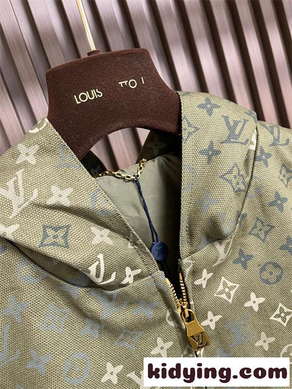 LOUIS VUITTON 総柄デザイン ジップアップパーカー ルイヴィトン スーパーコピー メンズ フーディー カジュアル-6