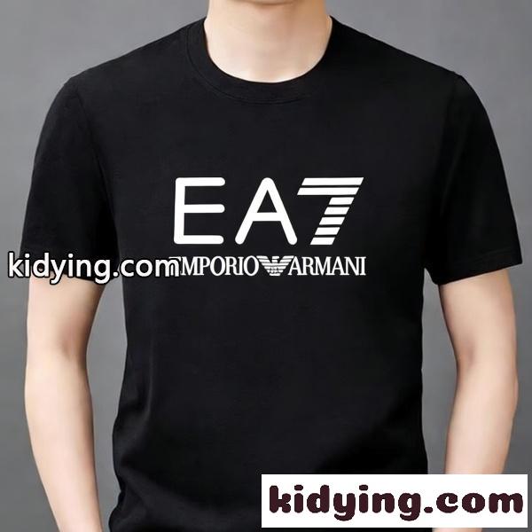 EA7 コピー EMPORIO ARMANI エンポリオアルマーニ ビッグロゴプリント 半袖Tシャツ スポーツラグジュアリー 軽快フィット 2026新作-0