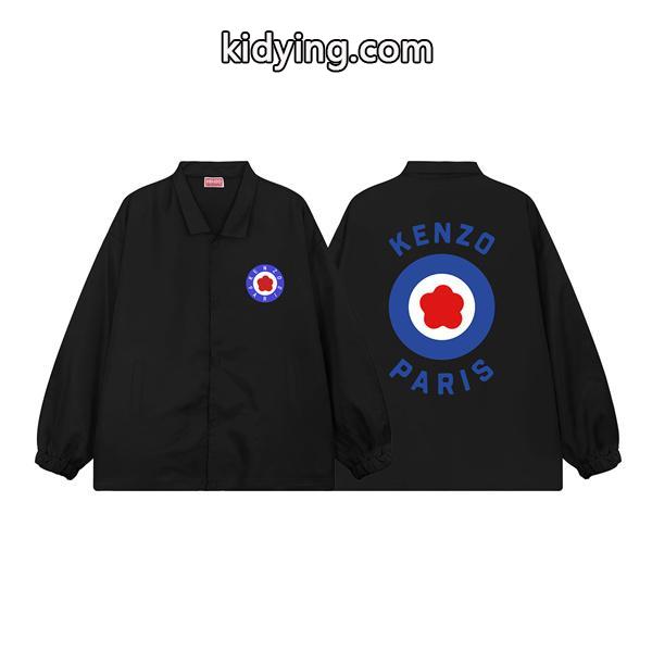 ケンゾー ブラック ブルーサークル&レッドフラワー KENZOロゴ ジャケット ケンゾー 偽物 秋冬 万能-0