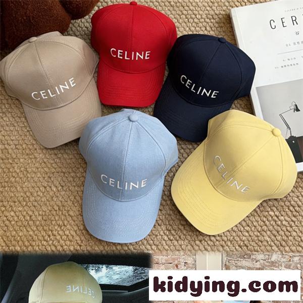 CELINE コピー セリーヌ 今季大注目 キャップ  刺繍ロゴ サイズ調整 ファッション小物-0