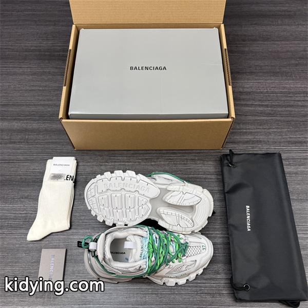 BALENCIAGA 激安 Track Trail 3.0 メンズ ローカット スニーカー アウトドア系 トレイルデザイン レースアップ 厚底 ホワイト×グリーン-1