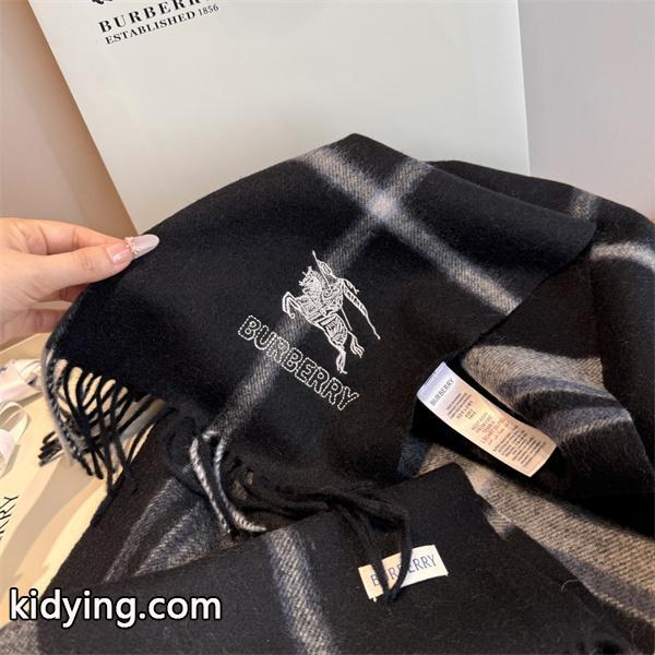 上品チェック柄 BURBERRY バーバリー コピー マフラー ブラック 冬コーデ定番-8