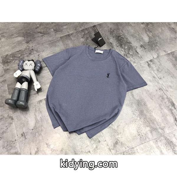 高質量YSLサンローラン刺繍ロゴ 半袖tシャツ シンプルな着こなしでもお洒落なタイプ-0
