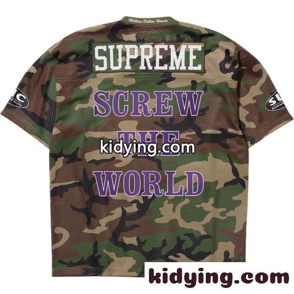 イトブルー メッシュジャージー Supreme SCREWED UP CLICK シュプリーム コピー フォトプリント 半袖 オーバーサイズ風-6