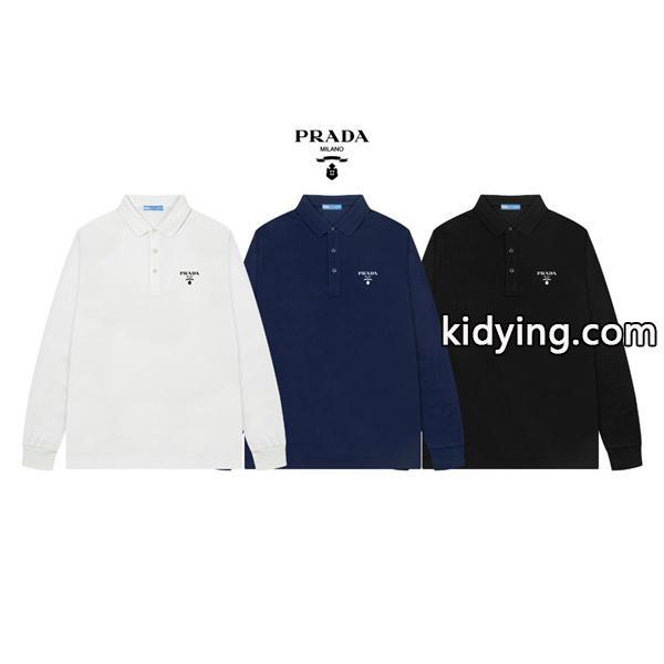 プラダ コピー ポロシャツ ロングスリーブ 上品仕立て クラシック モダン エレガント PRADA-1