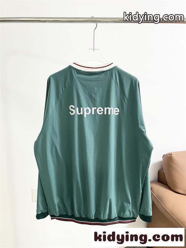 配色プルオーバー シュプリーム コピー 長袖Tシャツ Vネック ブルーグレー 切替デザイン デイリー Supreme 人気 美潮 復古スポーツ-10