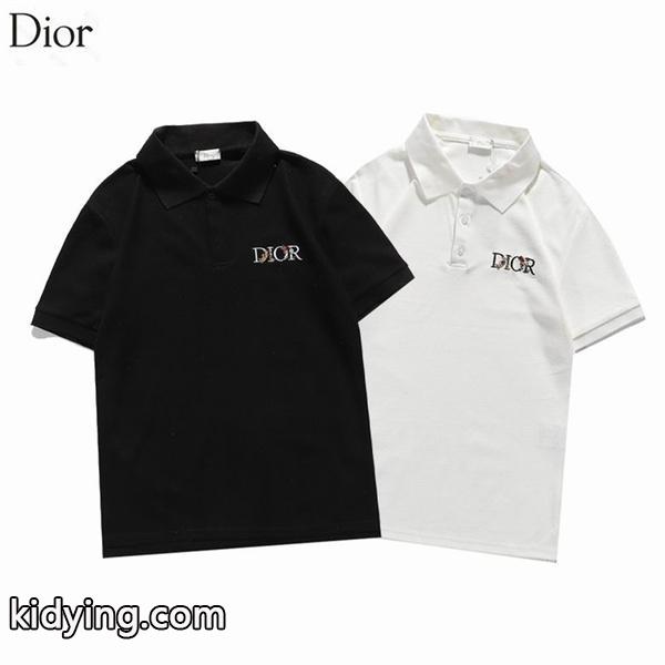 DIOR メンズ 半袖ポロシャツ 2021人気ブランド花柄刺繍ロゴ ディオール 人気偽物 通販-0