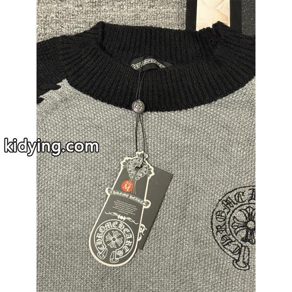 上質編み地 バイカラー クロムハーツ Chrome Hearts コピー ニット 立体シルエット 高級感演出-2