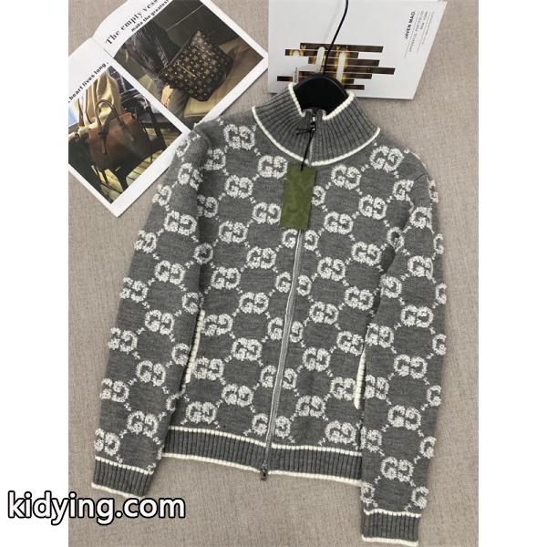 話題 新登場 GUCCI グッチ コピー ジップニット グレー プレミアム-8