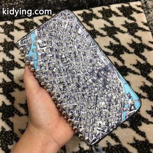 HOTお買い得ルブタンコピーChristian Louboutin男女兼用スパイクスラウンドファスナー長財布-0