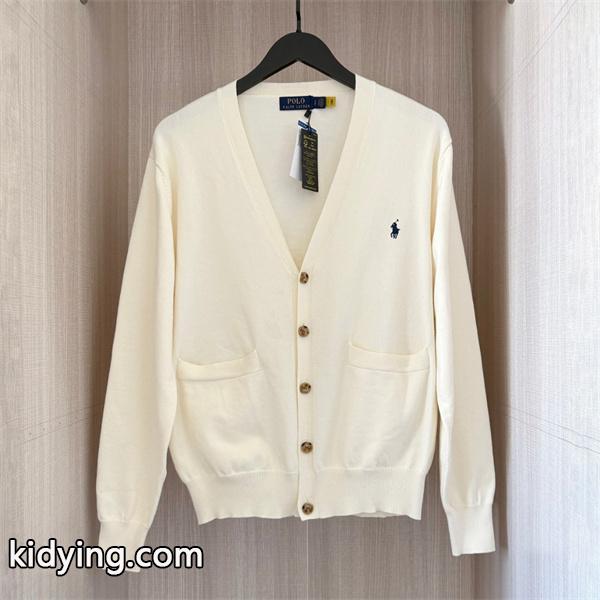 ホワイト × ブラック POLO RALPH LAUREN コピー 秋冬クラシック多彩 定番 4 色 V 领 カーディガン ポロラルフローレン-6