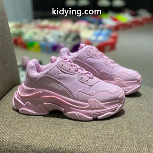 最新トレンドのBALENCIAGA バレンシアガ コピー スニーカー ALLOVER LOGO TRIPLE S ピンク&ホワイト-0