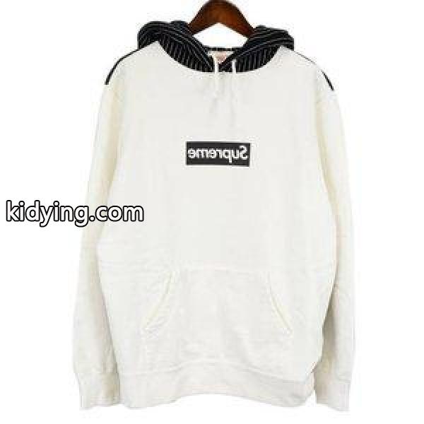 SUPREME(シュプリーム)14SS ×COMME DES GARCONS SHIRT Box Logo Pullover コムデギャルソン ミラーボックスロゴパーカー　ホワイト　ブラック 通販 ショッピング-0