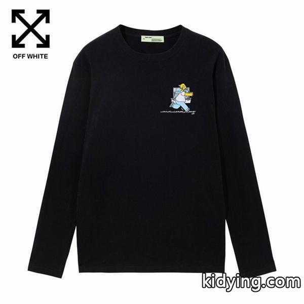 オフホワイト OFF-WHITE ロゴ コピーTシャツ ホワイト フラワー ファッション 長袖シャツ-0
