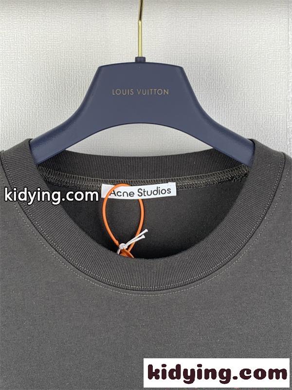 ミニロゴ Acne ワンポイントTシャツ ブラック アクネストゥディオズ コピー 半袖 シンプル 上品-4