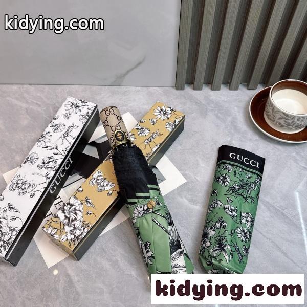 2026新作 GUCCI 激安 グッチ 折りたたみ傘 晴雨兼用 全自動 UVカット99% 軽量 花柄 遮熱 五つ折り ギフトBOX付き-8