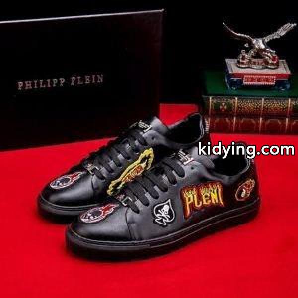 フィリッププレイン 靴 激安PHILIPP PLEIN限定セール流行り合わせやすい高品質安定性シューズブラックホワイト-0