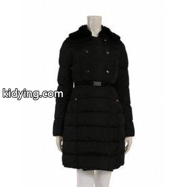モンクレール MONCLER ダウンコート ロングコート 黒 ブラック アウター 無地 ナイロン100％ フェザー ラビットファー ALCHEMILLE レディース 通販-0