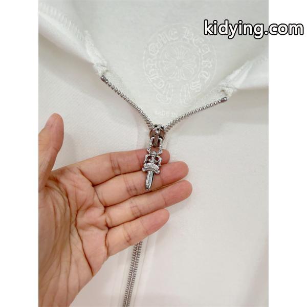 洗練ロゴ刺繍 ジップパーカー 軽量素材 デイリー万能 クロムハーツ Chrome Hearts コピー-3