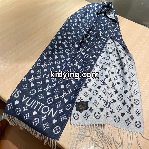 Louis Vuitton ルイ・ヴィトン 小ロゴ ハート柄 カシミヤ ストール マフラー 45×190cm 冬 新作 限定デザイン-5