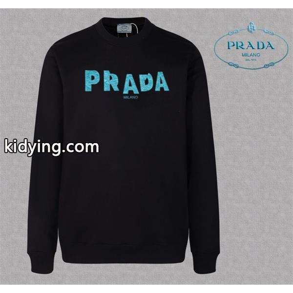 冬新作 ブラック ブルーロゴデザイン エレガント スタイリッシュ コピー スウェット Prada プラダ-1