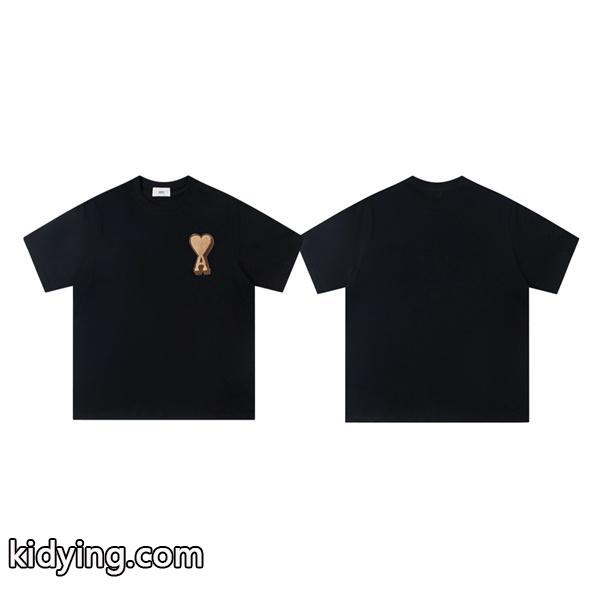 新作入荷アミ パリス半袖tシャツコピーAMI PARIS ハート刺繍ロゴおしゃれクルーネック-0