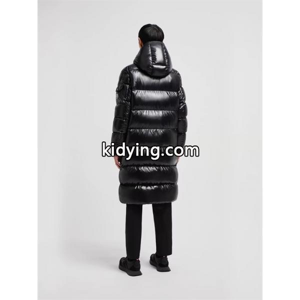 温か素材 ブラック ロング ダウンコート ボリューム MONCLER モンクレール コピー-5