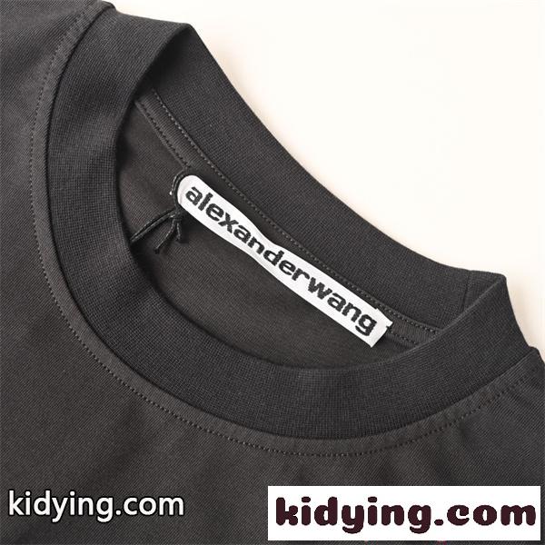 長袖Tシャツ スポーツ風ロゴ Alexander wang リラックスフィット デイリーウェア アレキサンダーワン コピー-3