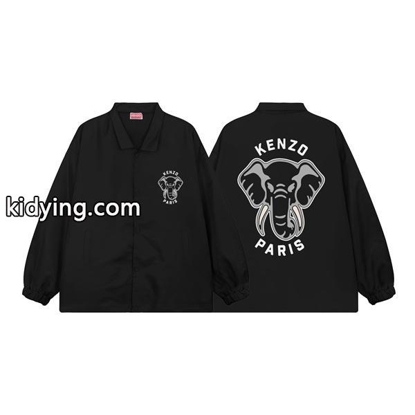 ブラック エレファント柄 KENZOロゴ ジャケット スーパーコピー 2025秋冬必須アイテム 人気モデル-0