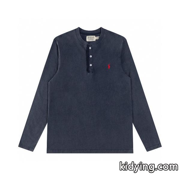 Polo Ralph Lauren ポロ ラルフローレン コピー 入手困難 プレミアム ヘンリーネック ロングTシャツ 大人リラックス-0