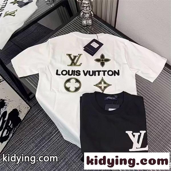 バックロゴ 半袖Tシャツ ルイヴィトン コピー ブラック オーバーサイズ LVモチーフ フラワー グラフィック Louis Vuitton-6