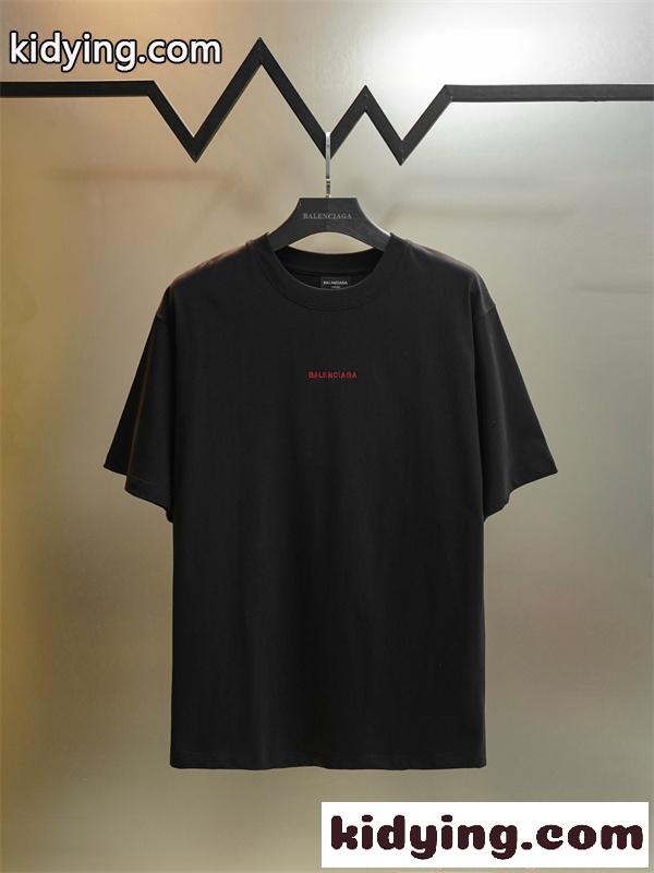 BALENCIAGA 半袖Tシャツ 刺繍 ワンポイント バレンシアガ 偽物 洗練 ベーシック 上品 快適-1