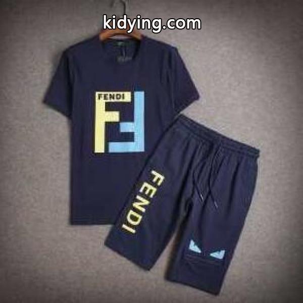 薄手の材質と機能性に優れるフェンディ、Fendiの白、黒、赤と青の4色が選択可能なメンズ半袖Tシャツとショートパンツ上下セット_フェンディ FENDI_ブランド コピー 激安(日本最大級)-3