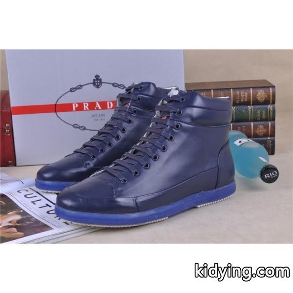 新作登場 2013-14秋冬 PRADA プラダ ショートブーツ 靴 NAVY_スニーカー、靴_メンズファッション_スーパーコピーブランド激安通販 専門店-0