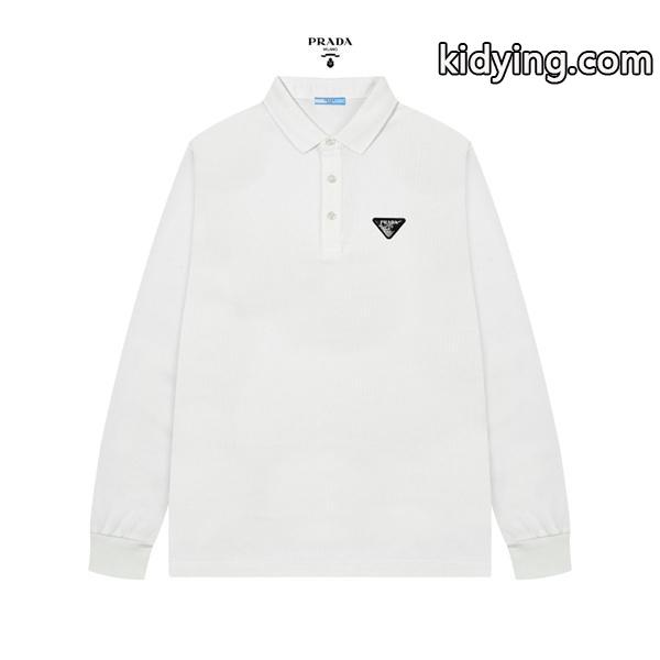 プラダ スーパーコピー ポロシャツ 長袖 高品質仕上げ スマート シック エンブレムロゴ PRADA-1