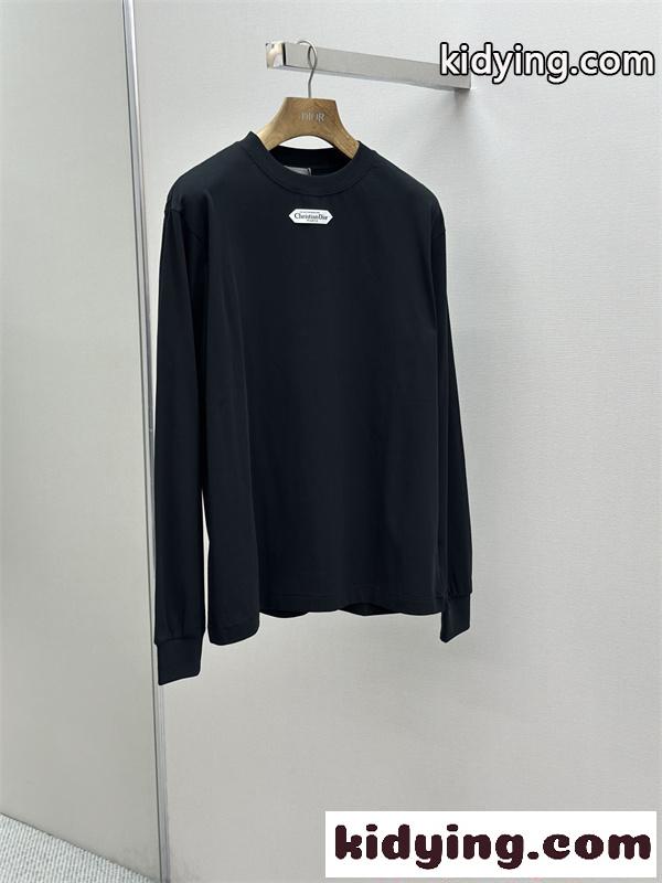 DIOR ディオール コピー 長袖Tシャツ ミニロゴプレート クルーネック シンプル洗練 2026新作-2