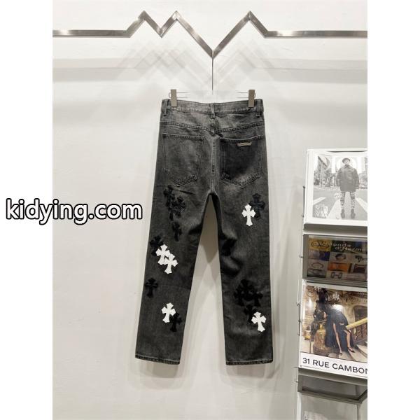クロムハーツ Chrome Hearts コピー 希少 重厚クロスパッチ 大人向け デニムパンツ-1