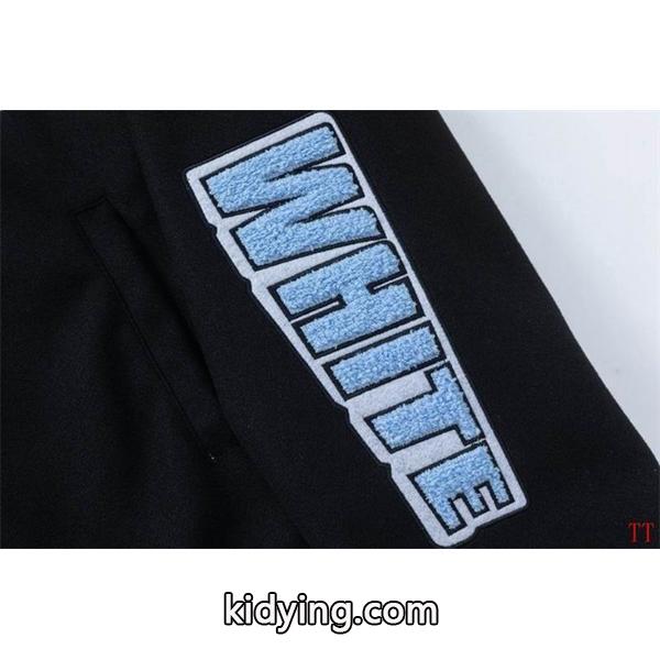ラック × ライトブルー ベースボールジャケット Off-White オフホワイト 偽物 2025 秋冬コラボ風 数量限定 お洒落 刺繍-5