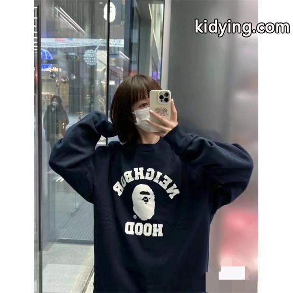 BAPE コピー 秋冬ストリートコラボスタイル 定番 ブラック コラボ 猿人 スウェット ベイプ-2