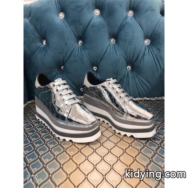シルバーグリッター STELLA McCARTNEY ステラマッカートニー コピー 厚底スニーカー 大人カジュアル-1
