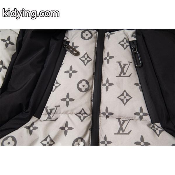 LOUIS VUITTON ルイヴィトン コピー ダウンジャケット ホワイト×ブラック フード 秋冬コーデ-5