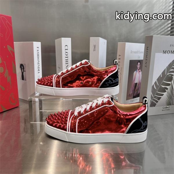 履き心地抜群Christian Louboutinクリスチャンルブタンスニーカー　コピー　スパイク ハイカット　メンズ　靴　シューズ　ローズレッド-0