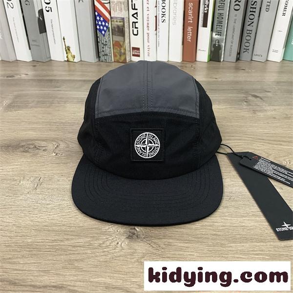 ストーンアイランド 即完 ナイロンキャップ ブラック STONE ISLAND コピー ロゴパッチ 軽量デザイン-1
