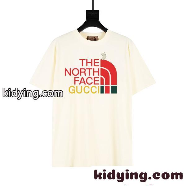 今季大本命 ブラック アウトドア ストリート トレンド GUCCI THE NORTH FACE グッチ コピー 半袖Tシャツ-5