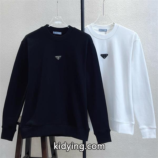 PRADA コピー スウェット シンプル カジュアル モダン ブラック＆ホワイト N級品 PRADA-1