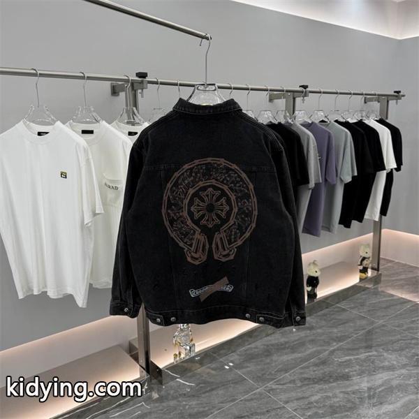 クロムハーツ スーパーコピー 上品 シック デニムジャケット クラシックロゴ 刺繍入り CHROME HEARTS-2