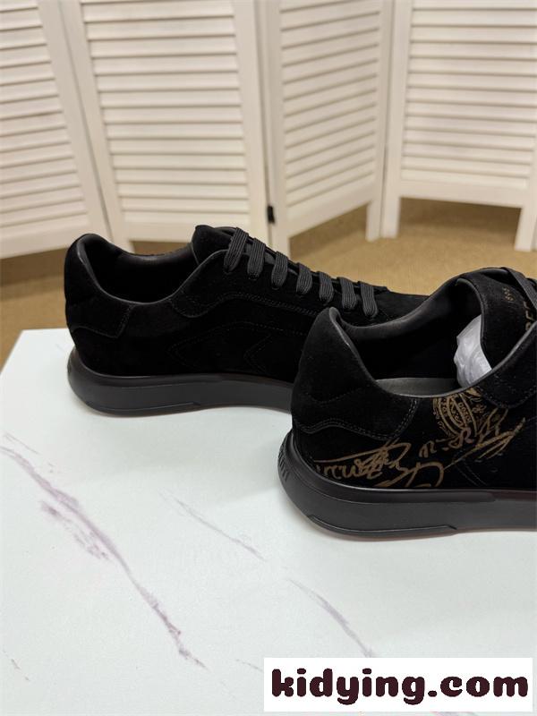 メンズ スニーカー 本革 Berluti ベルルッティ スーパーコピー ブラック カジュアル 軽量 2026春新作-3