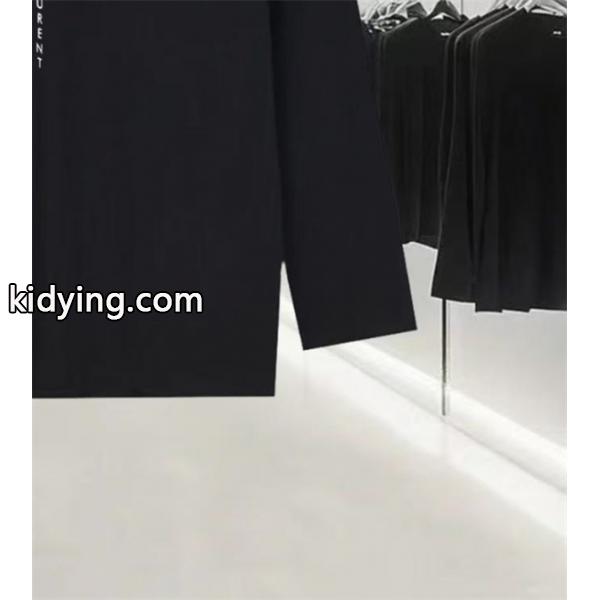 ホワイト 縦ロゴ ロングスリーブ T シャツ サンローラン SAINT LAURENT コピー 秋冬日常シンプル定番-7