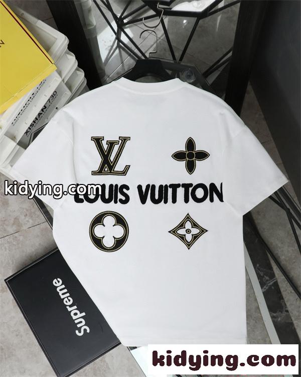バックロゴ 半袖Tシャツ ルイヴィトン コピー ブラック オーバーサイズ LVモチーフ フラワー グラフィック Louis Vuitton-7